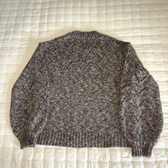Madewell Pointelle Long Sleeve Sweater Women's XS | Gray Marled Knit | EUC - Picture 3 of 11